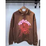 EM Sneakers Sp5der Web Print Gothic Hoodie Brown