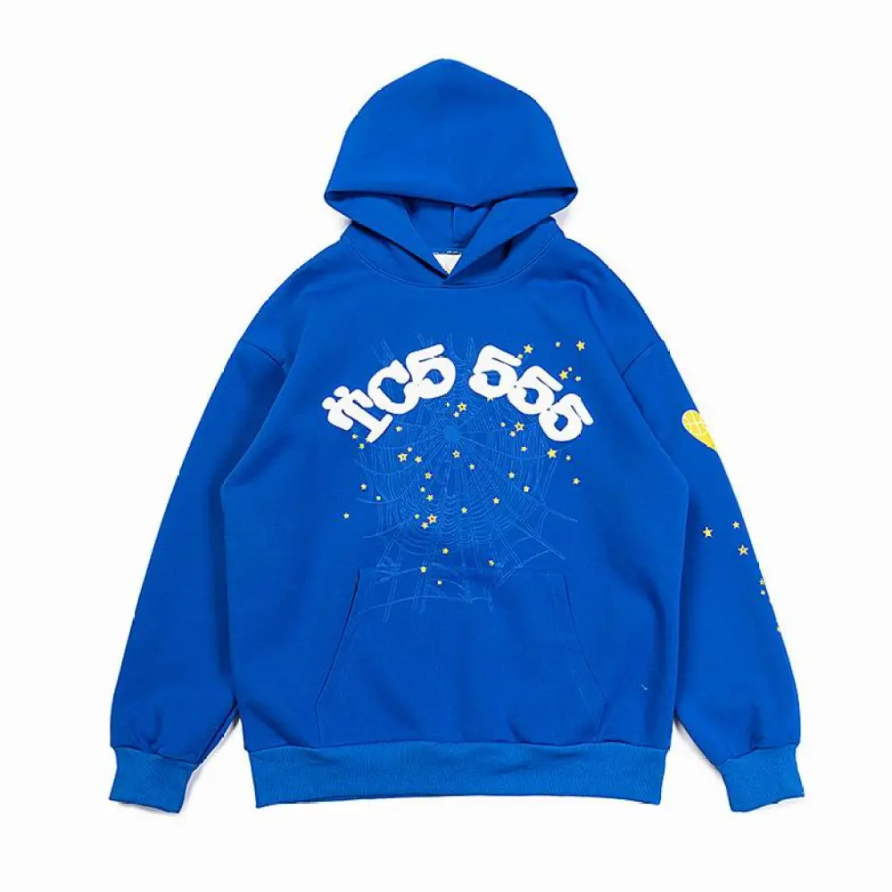 EM Sneakers Sp5der Web Print Gothic TC5 Hoodie Blue