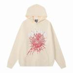 EM Sneakers Sp5der White Letters Red Cobweb Beige Hoodie