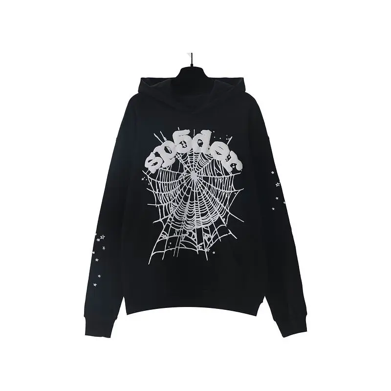 EM Sneakers Sp5der Worldwide Black OG Web Hoodie