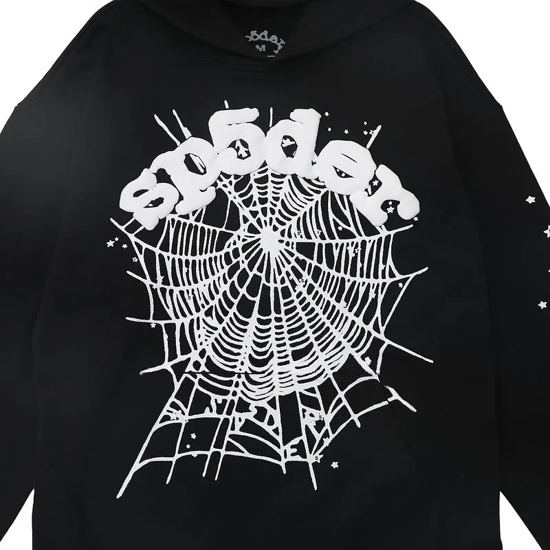 EM Sneakers Sp5der Worldwide Black OG Web Hoodie