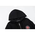 EM Sneakers Chrome Hearts Black Red Cross Logo PrintedZipped Cotton Hoodie
