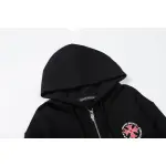 EM Sneakers Chrome Hearts Black Red Cross Logo PrintedZipped Cotton Hoodie