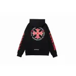EM Sneakers Chrome Hearts Black Red Cross Logo PrintedZipped Cotton Hoodie