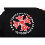 EM Sneakers Chrome Hearts Black Red Cross Logo PrintedZipped Cotton Hoodie