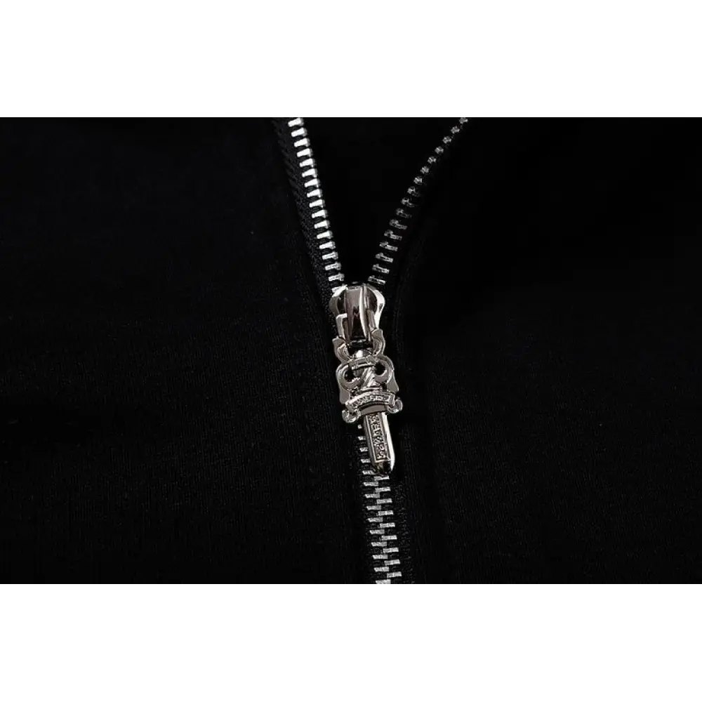 EM Sneakers Chrome Hearts Black Red Cross Logo PrintedZipped Cotton Hoodie
