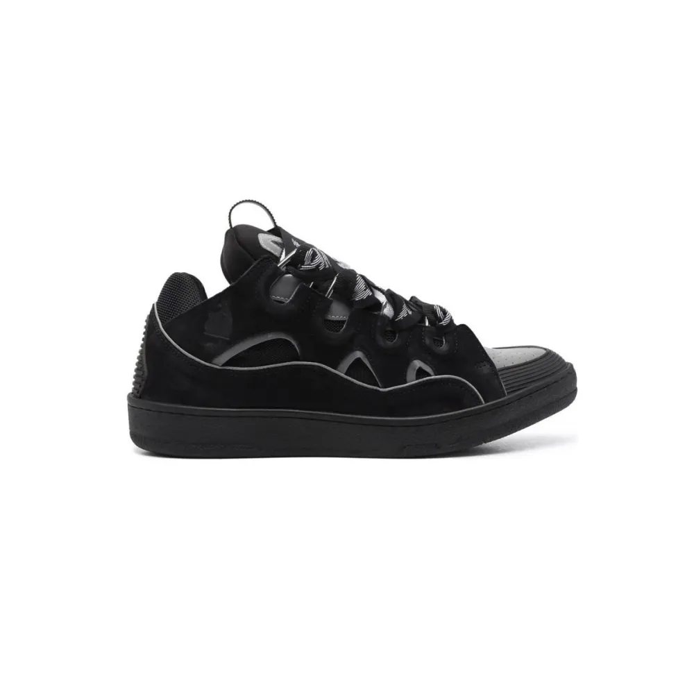 EM Sneakers Lanvin Leather Curb Black Grey