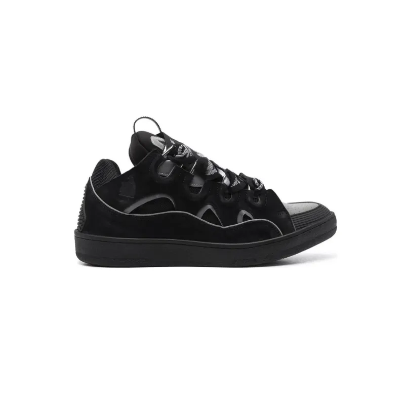 EM Sneakers Lanvin Leather Curb Black Grey
