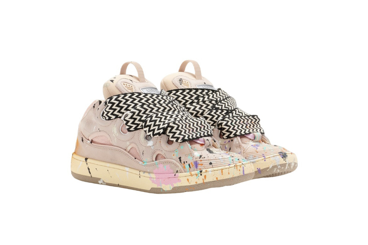 EM Sneakers Lanvin Leather Curb Gallery Dept Pale Pink Multi