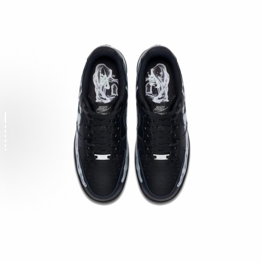EM Sneakers Nike Air Force 1 Low Black Skeleton Halloween (2019)