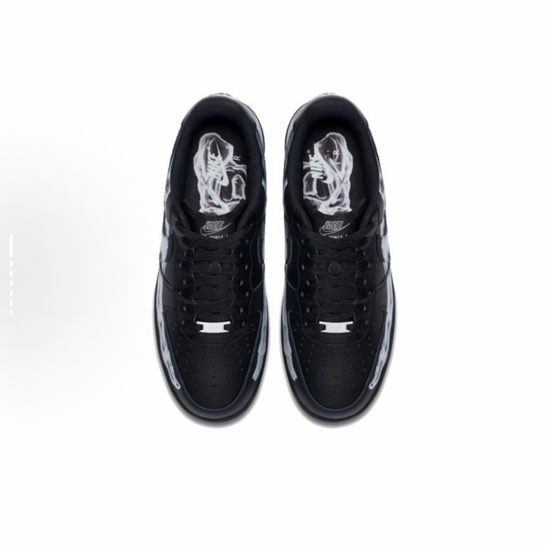 EM Sneakers Nike Air Force 1 Low Black Skeleton Halloween (2019)
