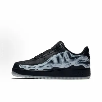 EM Sneakers Nike Air Force 1 Low Black Skeleton Halloween (2019) 01