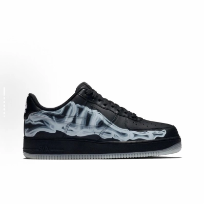 EM Sneakers Nike Air Force 1 Low Black Skeleton Halloween (2019) 02