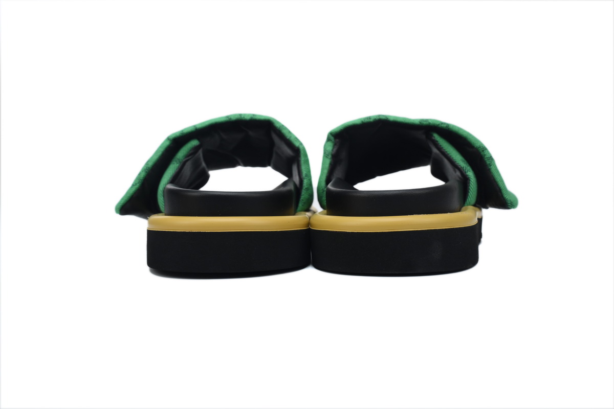 EM Sneakers  Louis Vuitton Pool Pillow Comfort Mules Green Denim with Yellow Label