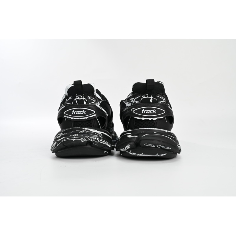 EM Sneakers  Balenciaga Track Sneaker Black and White Painting (Without LED)