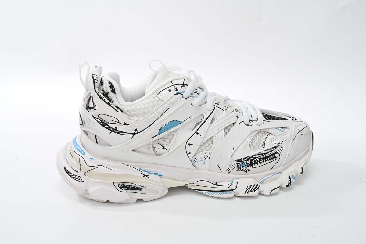 EM Sneakers  Balenciaga Track Sneaker Black Graffiti Art (Without LED)