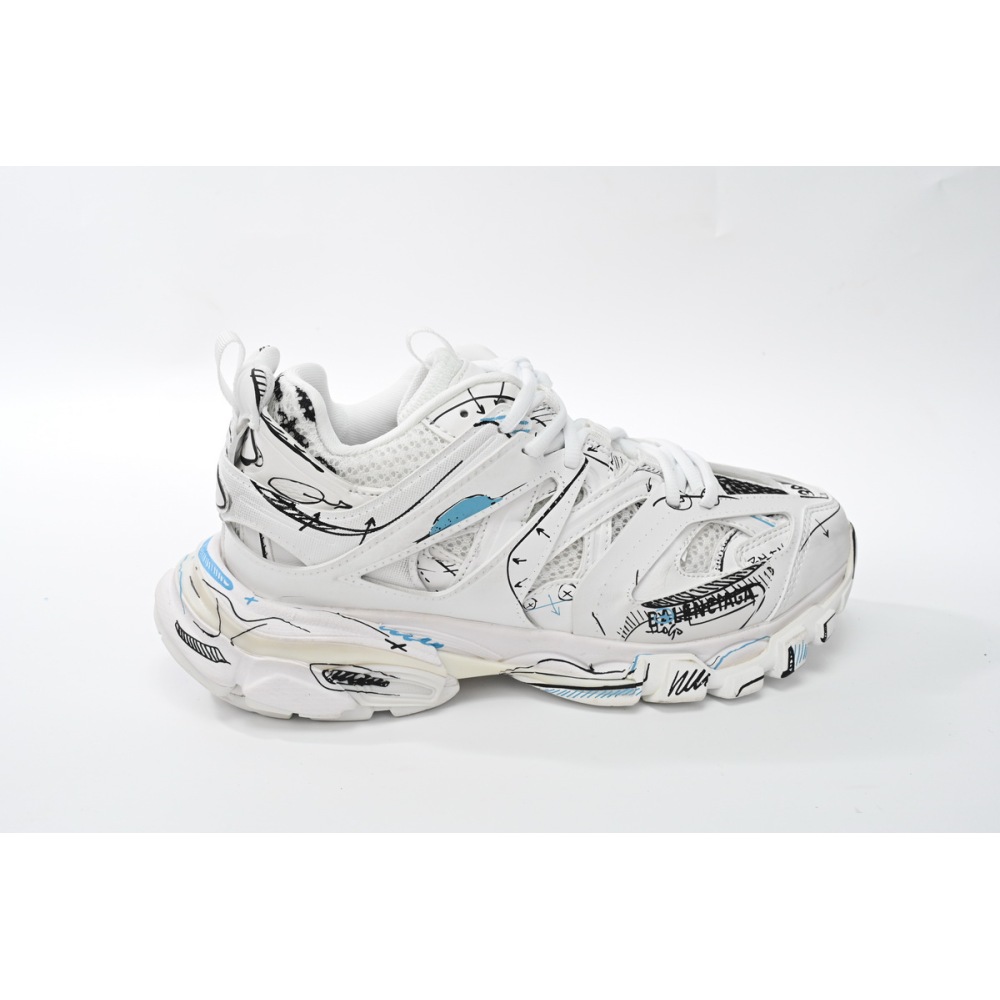 EM Sneakers  Balenciaga Track Sneaker Black Graffiti Art (Without LED)