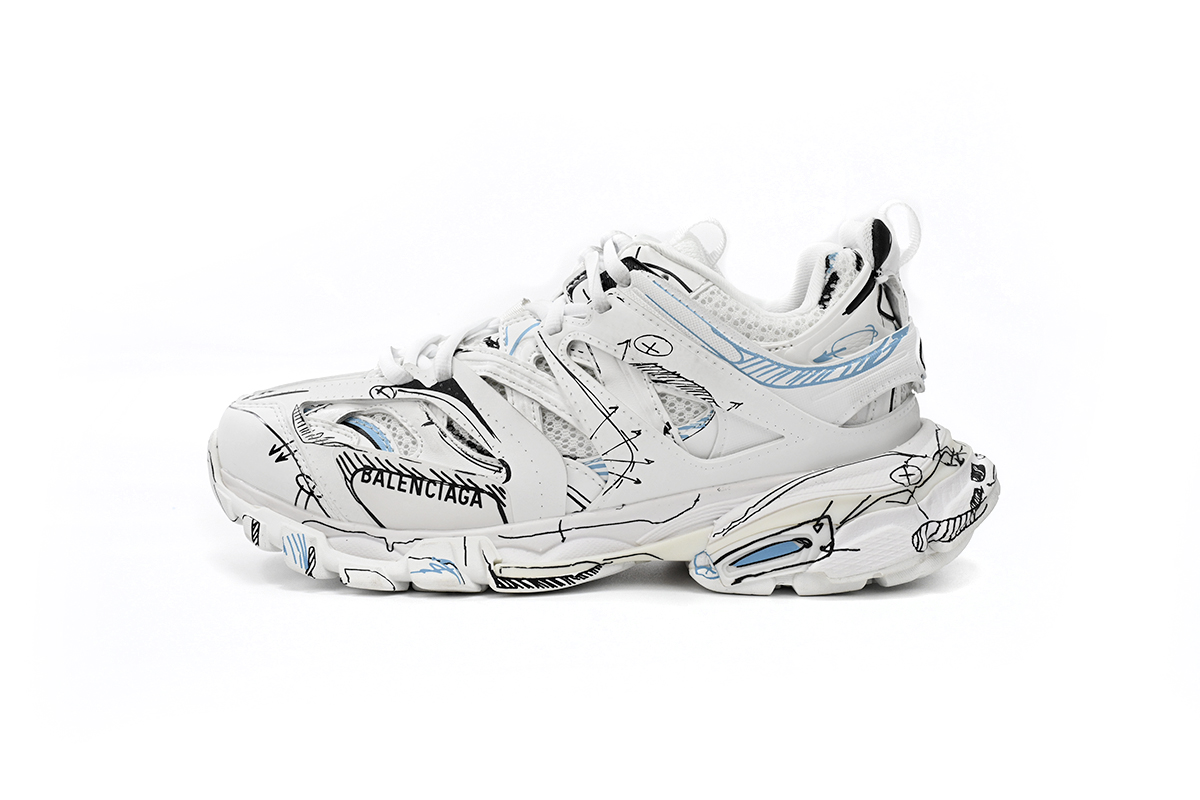 EM Sneakers  Balenciaga Track Sneaker Black Graffiti Art (Without LED)