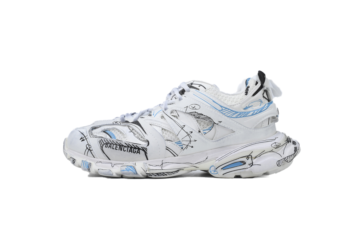 EM Sneakers  Balenciaga Track Sneaker White Blue (Without LED)