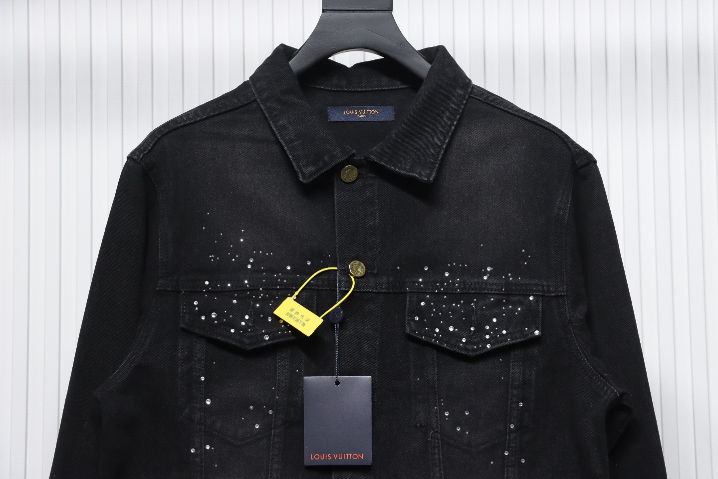 EM Sneakers Louis Vuitton LV Jacket Gypsophila Hot Diamond Embroidered Denim 