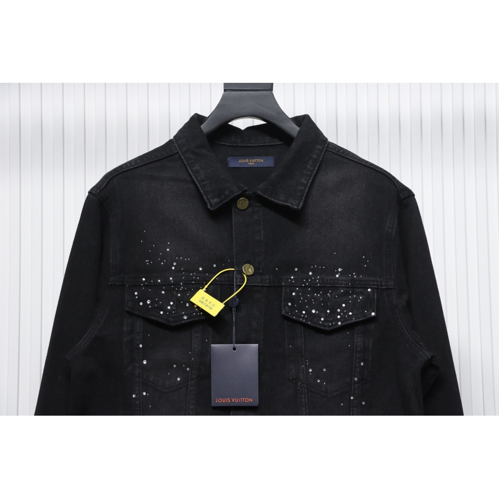 EM Sneakers Louis Vuitton LV Jacket Gypsophila Hot Diamond Embroidered Denim 