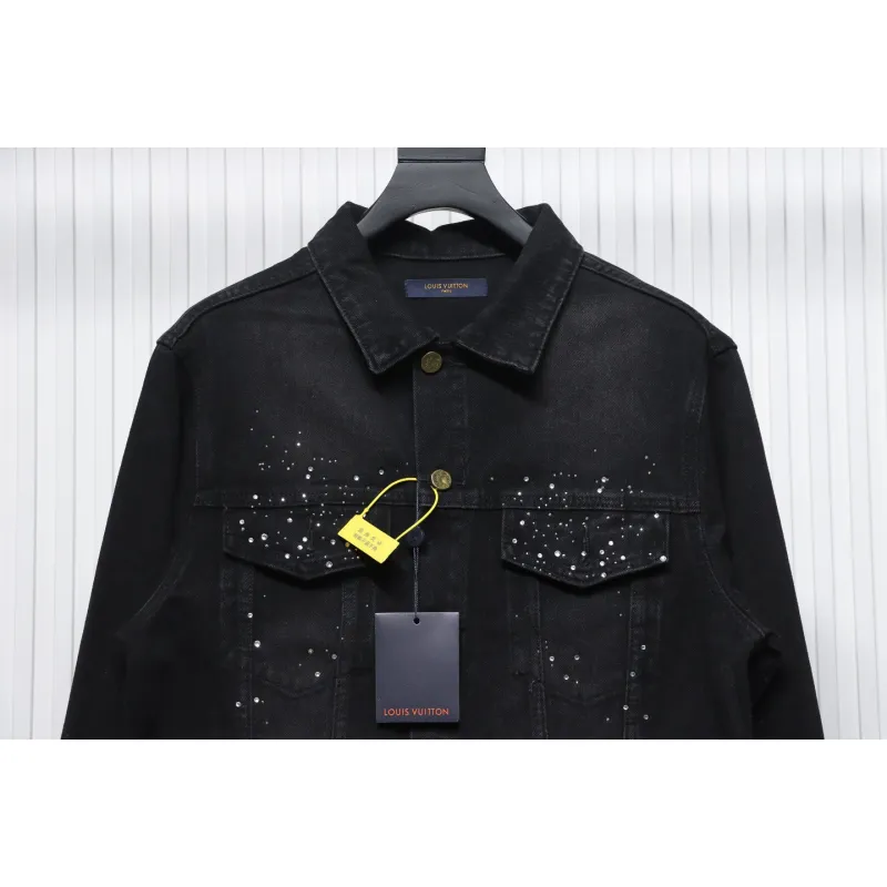 EM Sneakers Louis Vuitton LV Jacket Gypsophila Hot Diamond Embroidered Denim 
