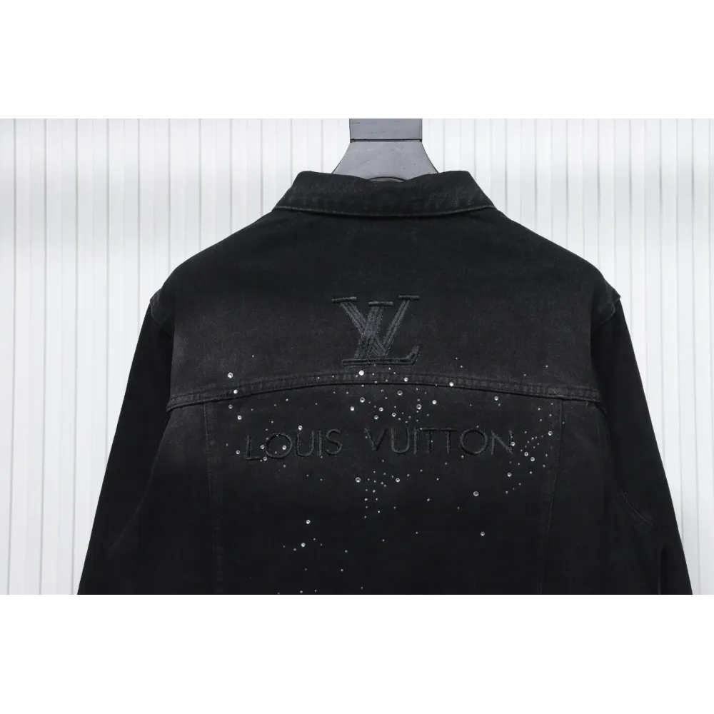 EM Sneakers Louis Vuitton LV Jacket Gypsophila Hot Diamond Embroidered Denim 