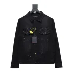 EM Sneakers Louis Vuitton LV Jacket Gypsophila Hot Diamond Embroidered Denim 