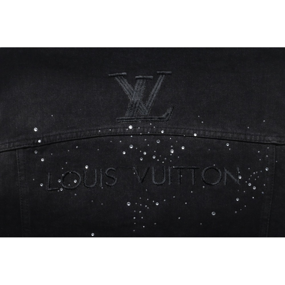 EM Sneakers Louis Vuitton LV Jacket Gypsophila Hot Diamond Embroidered Denim 