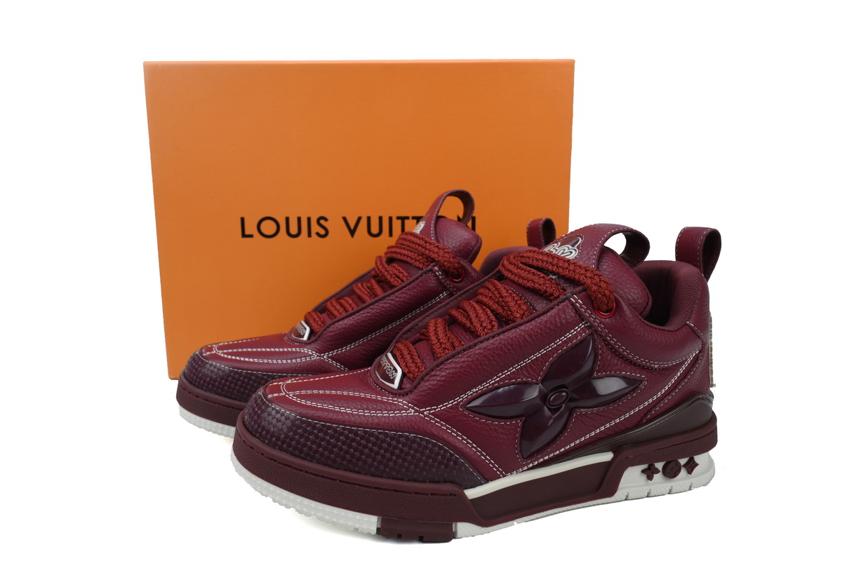 EM Sneakers Louis Vuitton LV Skate Sneaker Bordeaux Red