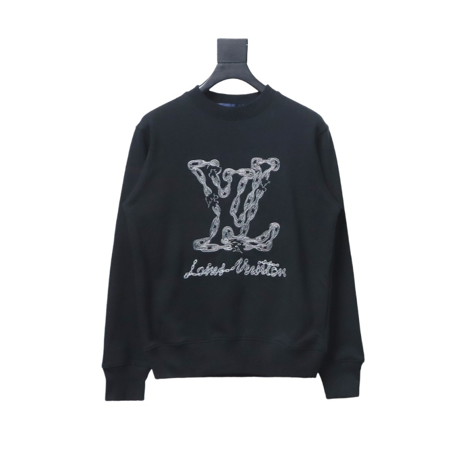 EM Sneakers Louis Vuitton LV Sweatshirt Chain Embroidery Crew Neck