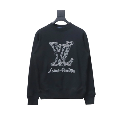 EM Sneakers Louis Vuitton LV Sweatshirt Chain Embroidery Crew Neck 01