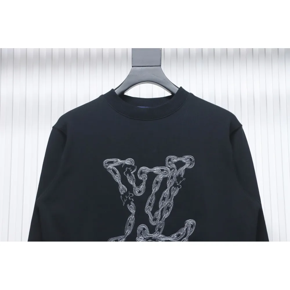 EM Sneakers Louis Vuitton LV Sweatshirt Chain Embroidery Crew Neck