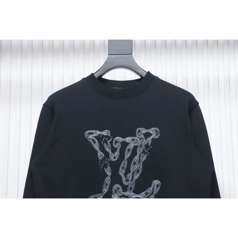 EM Sneakers Louis Vuitton LV Sweatshirt Chain Embroidery Crew Neck