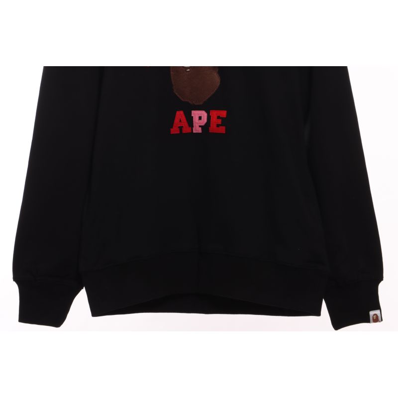 EM Sneakers BAPE Ape Head Colorful Lettering Print Hoodie Black