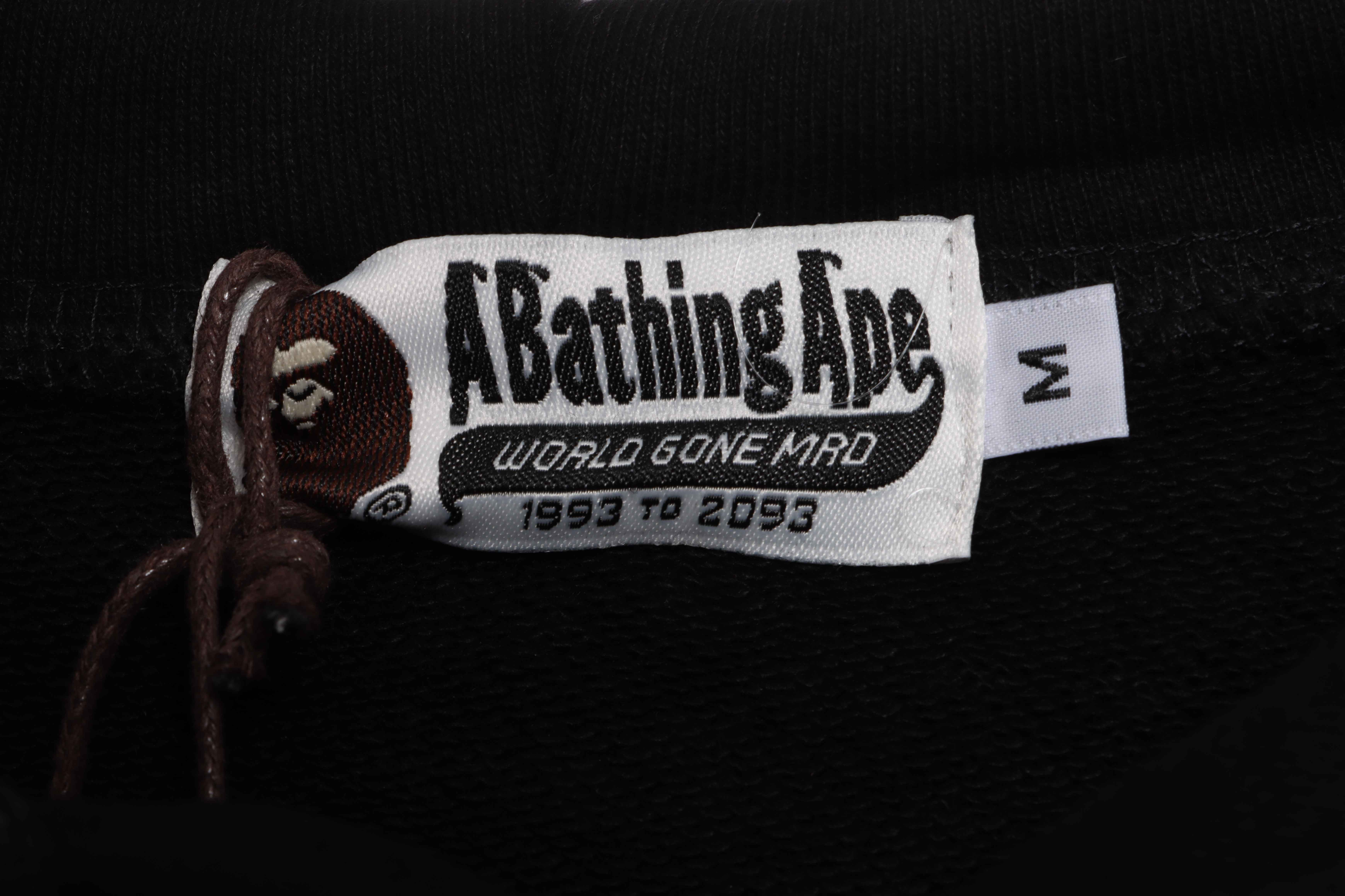 EM Sneakers BAPE Ape Head Colorful Lettering Print Hoodie Black