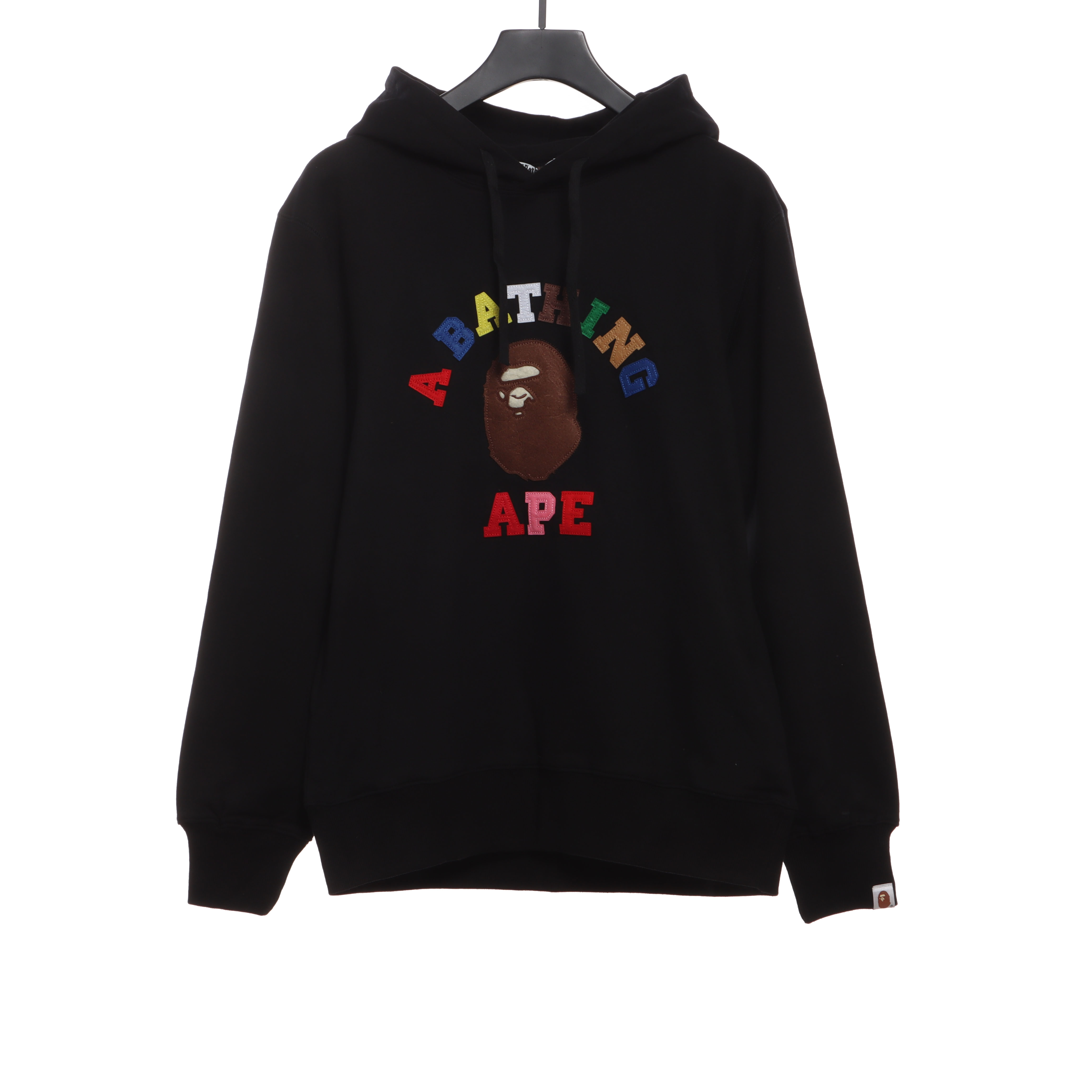 EM Sneakers BAPE Ape Head Colorful Lettering Print Hoodie Black