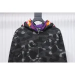 EM Sneakers BAPE Shark Head Tiger Head Zipper Camouflage Double Hooded Dark Gray