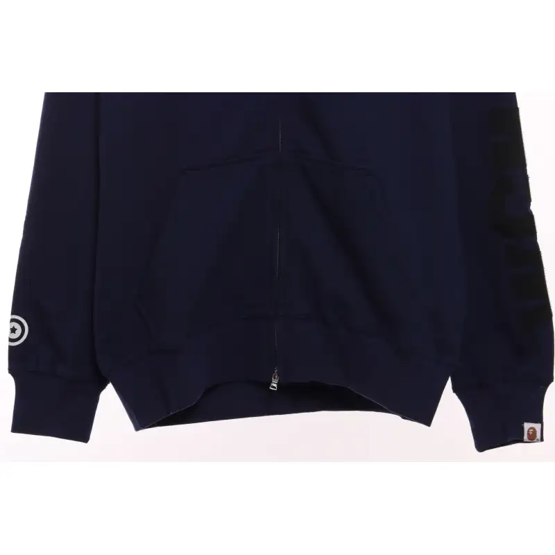 EM Sneakers BAPE Solid Color Stitching Camouflage Shark Hoodie Blue