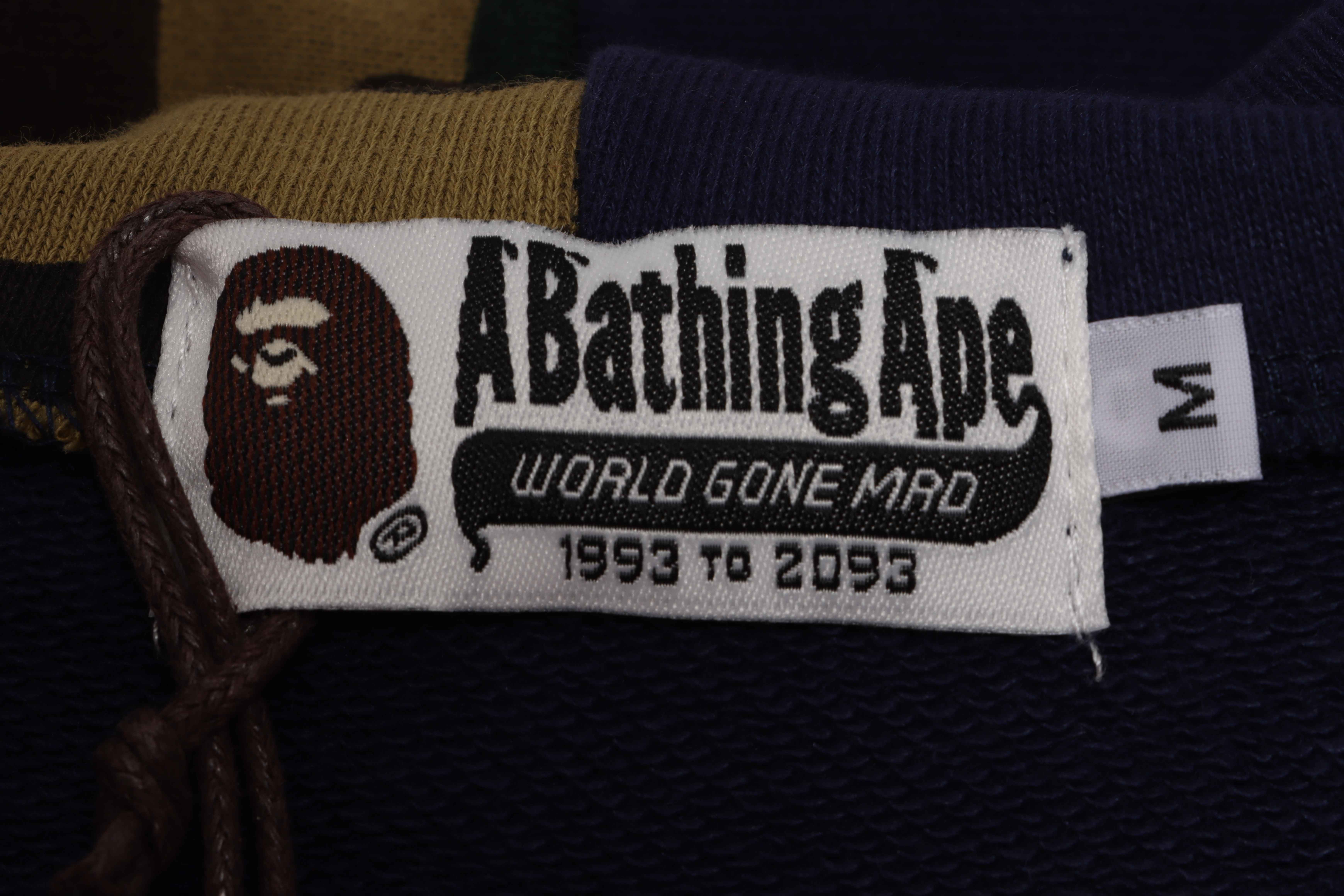 EM Sneakers BAPE Solid Color Stitching Camouflage Shark Hoodie Blue