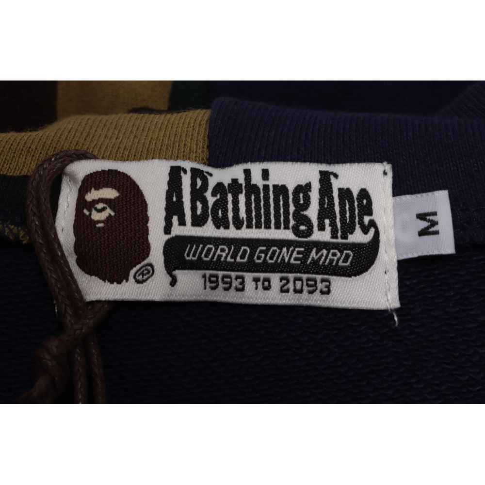 EM Sneakers BAPE Solid Color Stitching Camouflage Shark Hoodie Blue