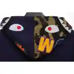 EM Sneakers BAPE Solid Color Stitching Camouflage Shark Hoodie Blue