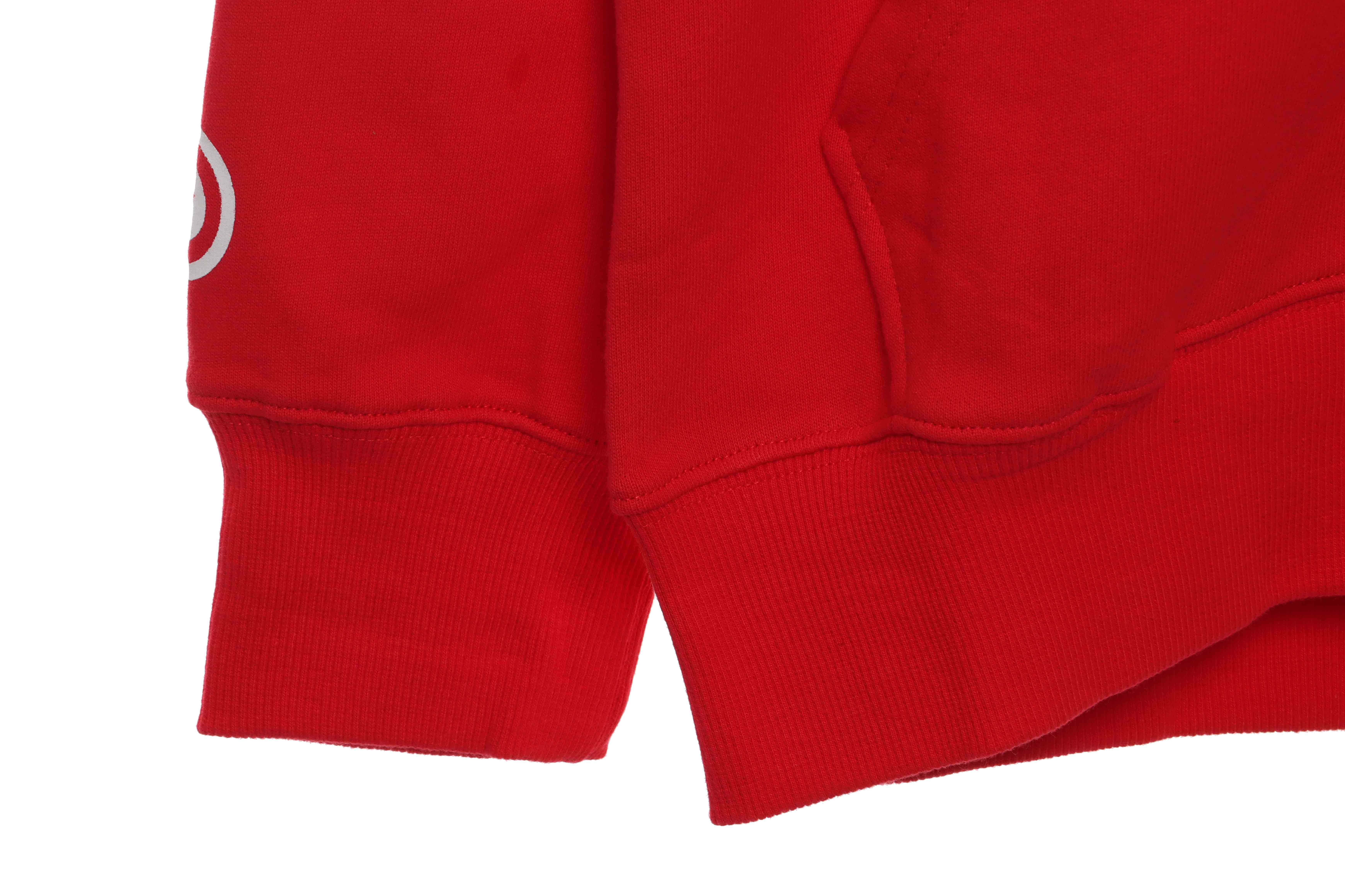 EM Sneakers BAPE Solid Color Stitching Camouflage Shark Hoodie Red