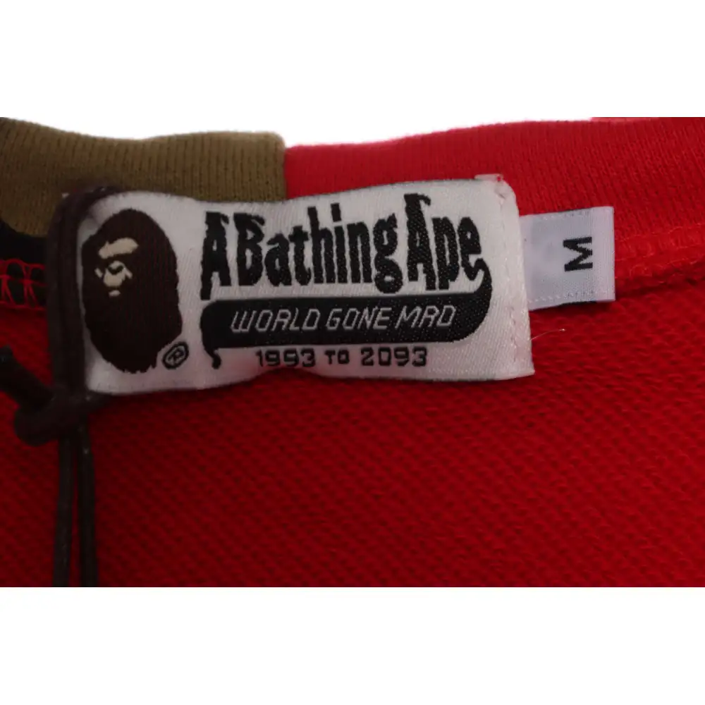 EM Sneakers BAPE Solid Color Stitching Camouflage Shark Hoodie Red