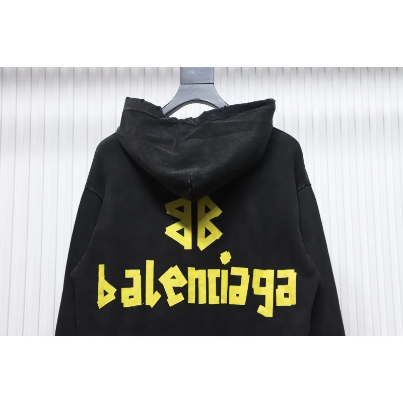 EM Sneakers Balenciaga Parisian Family Distressed Double B Tape Letter Hoodie