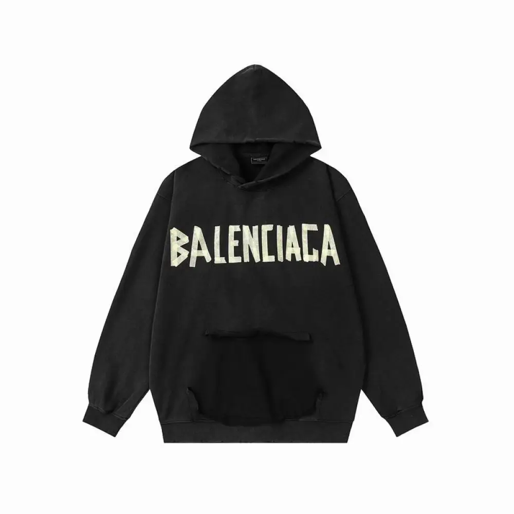 EM Sneakers Balenciaga Parisian Family Distressed Double B Tape Letter Hoodie