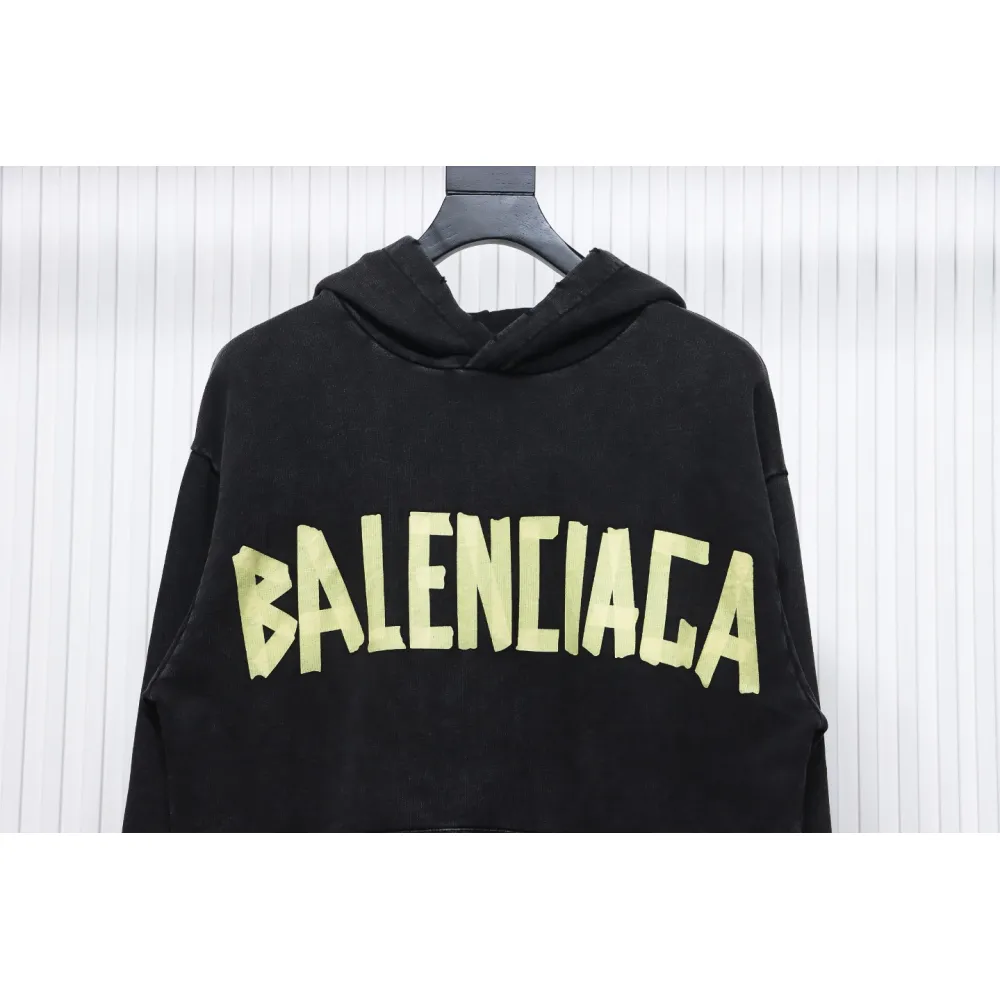 EM Sneakers Balenciaga Parisian Family Distressed Double B Tape Letter Hoodie