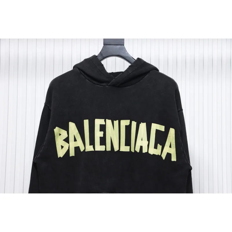 EM Sneakers Balenciaga Parisian Family Distressed Double B Tape Letter Hoodie