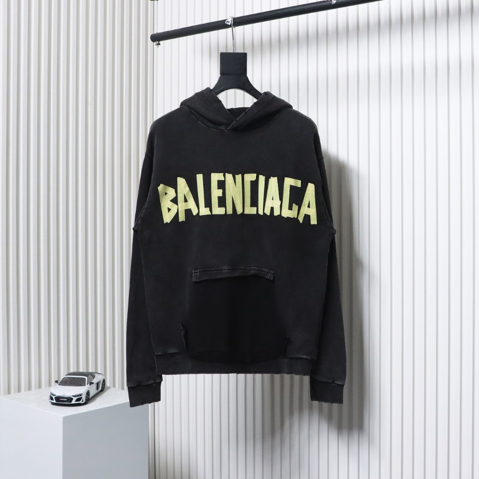 EM Sneakers Balenciaga Parisian Family Distressed Double B Tape Letter Hoodie