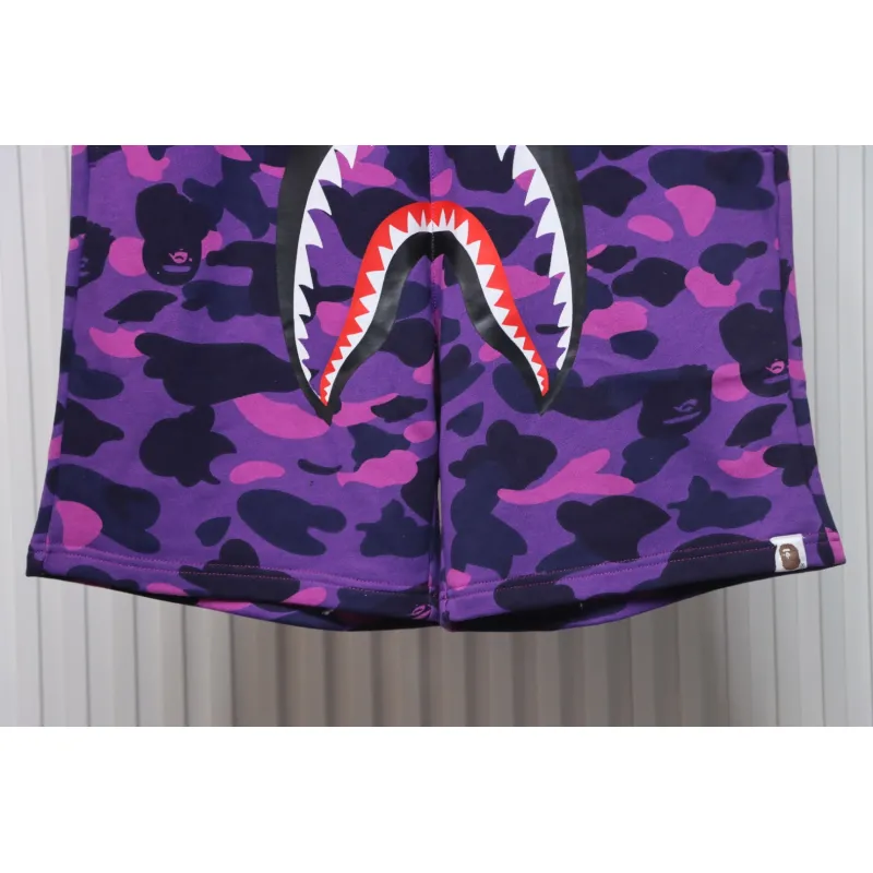EM Sneakers BAPE Camouflage Shark Mouth Shorts Purple